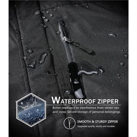 Mens Skiing Jackets with Hoode Snowboarding Waterproof Fleece Liner - Picture 3 of 7